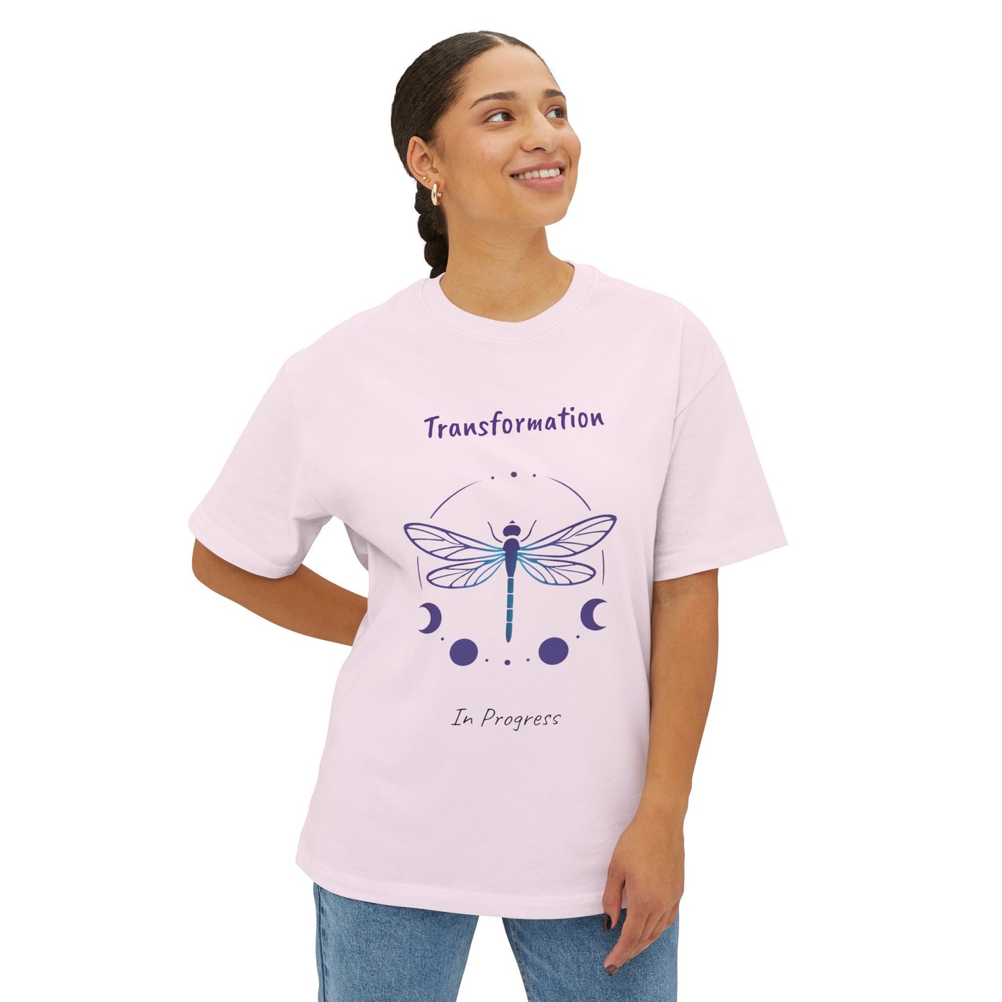 Dragonfly Transformation Tee, Unisex Boxy T-Shirt, Boho Gift, Spiritual Apparel, Summer Style, Vision Board