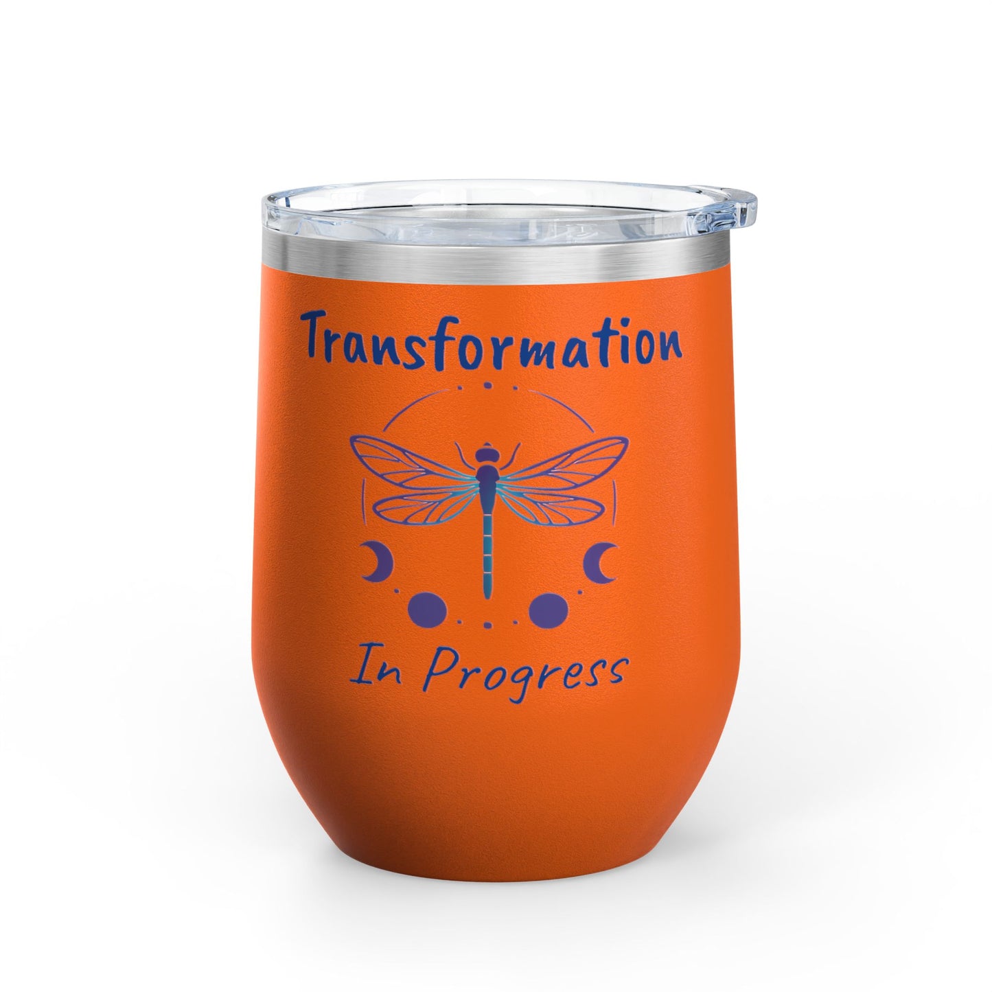 Wine Tumbler with Dragonfly Design - Transformation in Progress, Stainless Steel Wine Glass, Gift for Her, Inspirational Drinkware, [...]