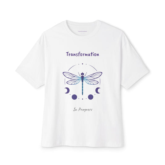Dragonfly Transformation Tee, Unisex Boxy T-Shirt, Boho Gift, Spiritual Apparel, Summer Style, Vision Board