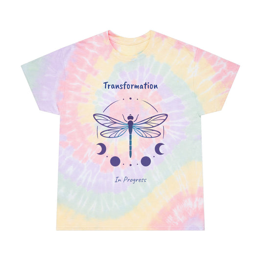 Dragonfly Transformation Tie-Dye Tee, Trendy Beachwear, Gift for Nature Lovers, Boho Style, Summer Wardrobe Essential, Festival Outfit