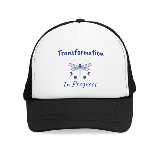 Dragonfly Transformation Mesh Cap, Trucker Hat for Nature Lovers, Gift for Birthdays, Gardening, Outdoor Events, Inspirational Hat