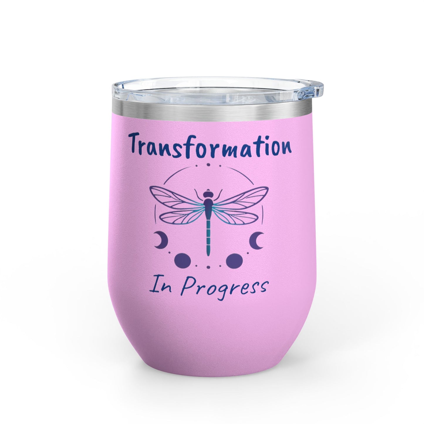 Wine Tumbler with Dragonfly Design - Transformation in Progress, Stainless Steel Wine Glass, Gift for Her, Inspirational Drinkware, [...]